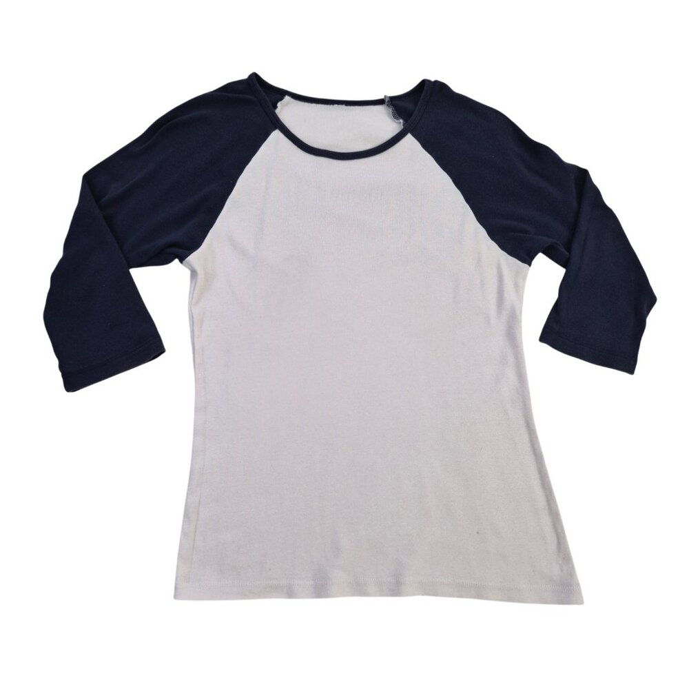 4 Baseball tees 3/4 Sleeve - 1 B+W / 1 White & pink / 2 Gray & Black Size S - Picture 2 of 10